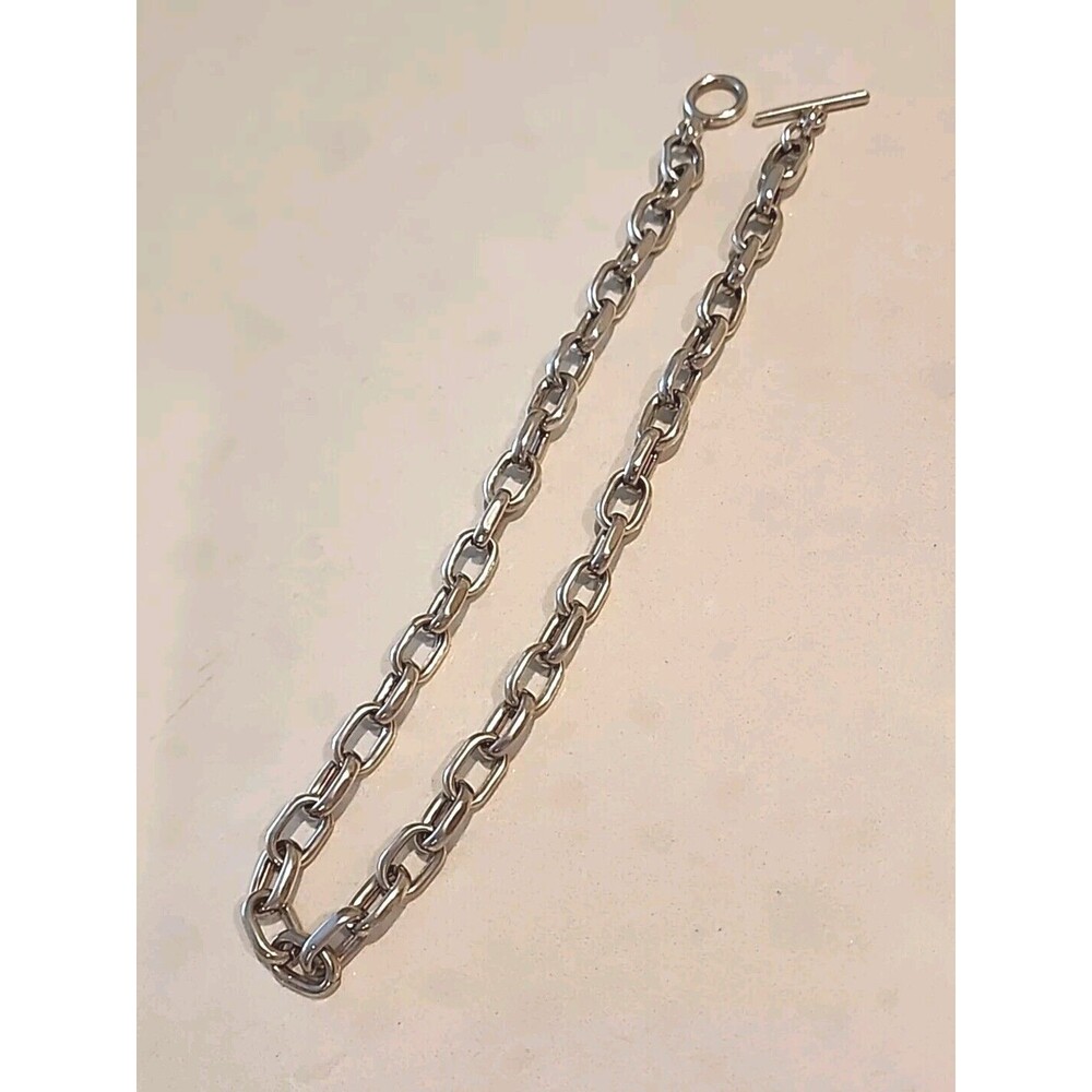 17" Mariner Anchor Link Chain Necklace Anti-Tarnish Real Sterling Silver
